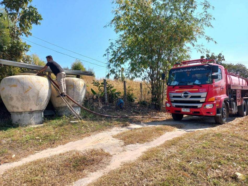 งานป้องกันและบรรเทาสาธารณภัย ให้การสนับสนุนน้ำอุปโภคแก่ประชาชนในพื้นที่ตำบลวังนกแอ่น