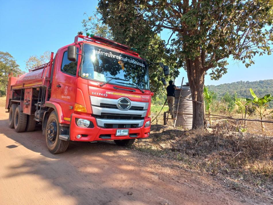 งานป้องกันและบรรเทาสาธารณภัย ให้การสนับสนุนน้ำอุปโภคแก่ประชาชนในพื้นที่ตำบลวังนกแอ่น