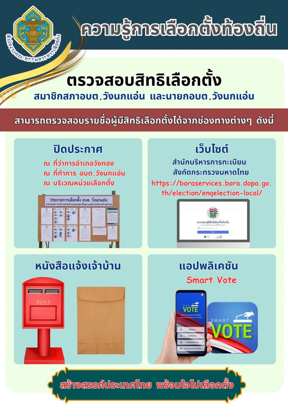 ประชาสัมพันธ์ ตรวจสอบสิทธิเลือกตั้ง