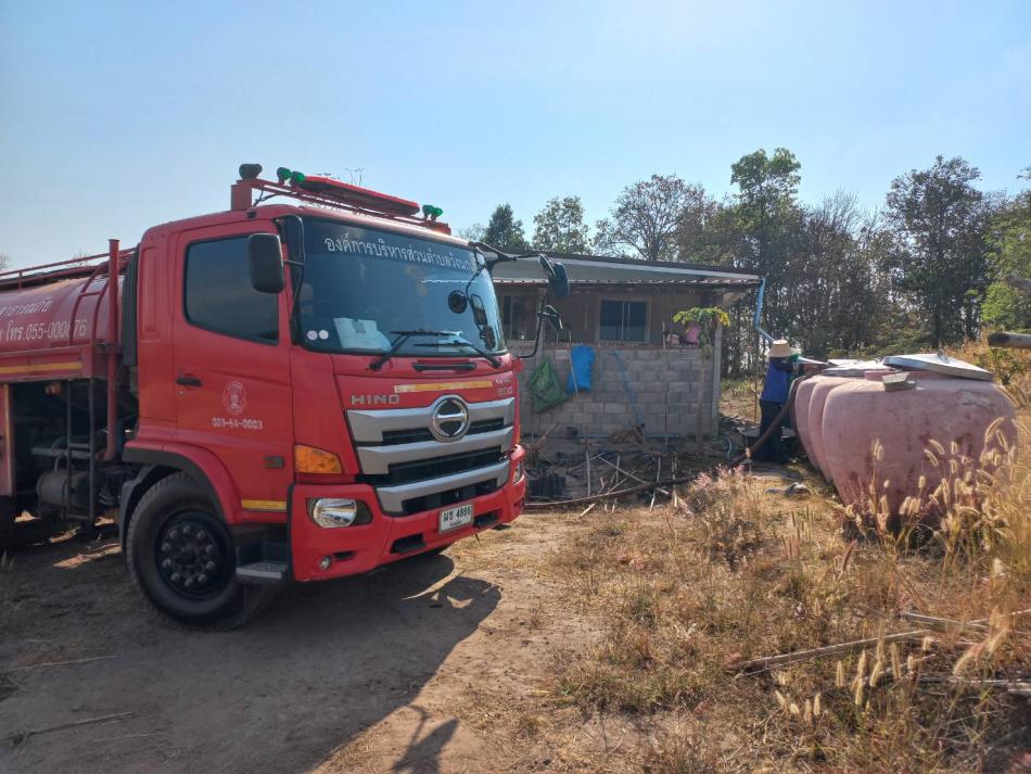 งานป้องกันและบรรเทาสาธารณภัย ให้การสนับสนุนน้ำอุปโภคแก่ประชาชนในพื้นที่ตำบลวังนกแอ่น