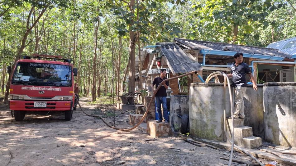 งานป้องกันและบรรเทาสาธารณภัย ให้การสนับสนุนน้ำอุปโภคแก่ประชาชนในพื้นที่ตำบลวังนกแอ่น