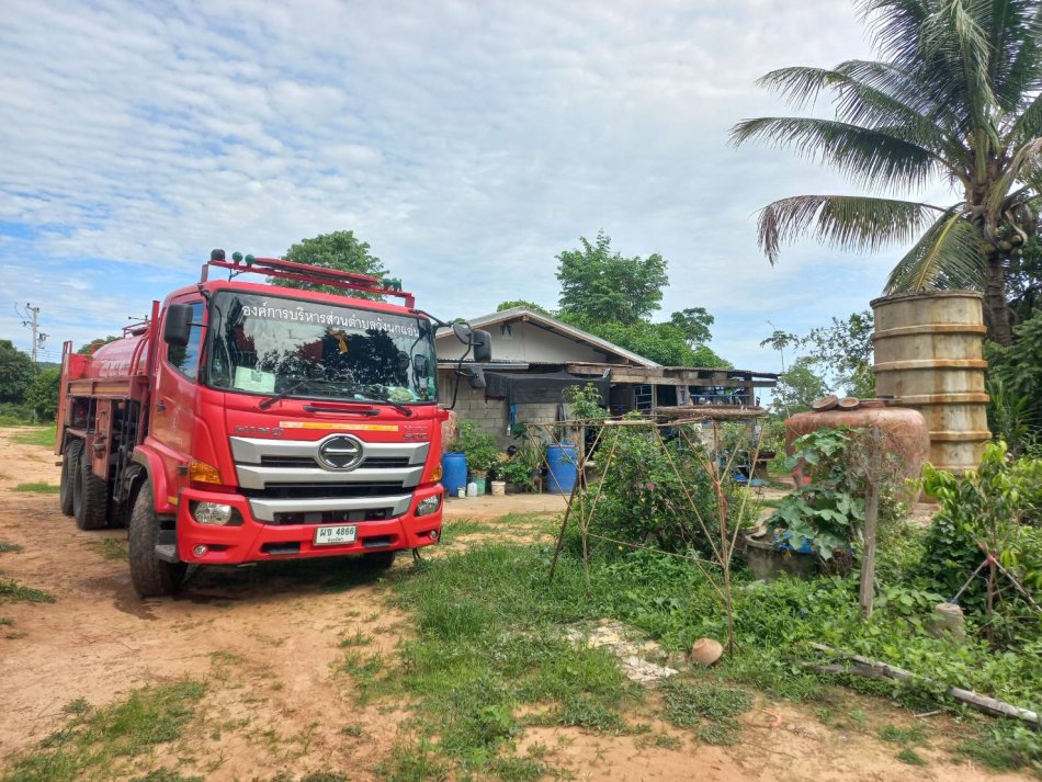 งานป้องกันและบรรเทาสาธารณภัย ให้การสนับสนุนน้ำอุปโภคแก่ประชาชนในพื้นที่ตำบลวังนกแอ่น