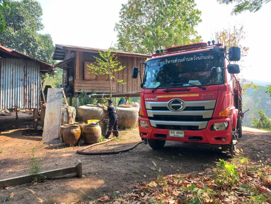 งานป้องกันและบรรเทาสาธารณภัย ให้การสนับสนุนน้ำอุปโภคแก่ประชาชนในพื้นที่ตำบลวังนกแอ่น