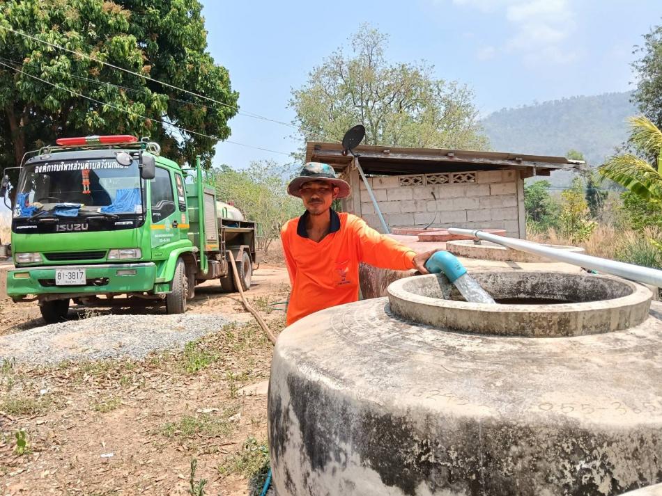 งานป้องกันและบรรเทาสาธารณภัย ให้การสนับสนุนน้ำอุปโภคแก่ประชาชนในพื้นที่ตำบลวังนกแอ่น