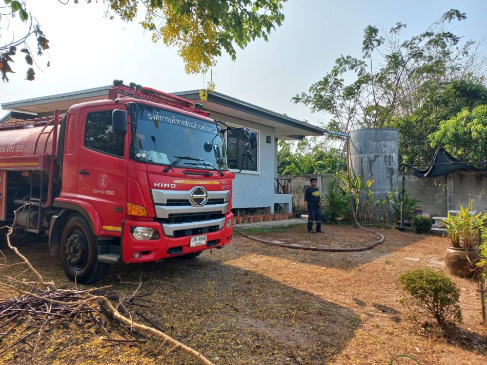 งานป้องกันและบรรเทาสาธารณภัย ให้การสนับสนุนน้ำอุปโภคแก่ประชาชนในพื้นที่ตำบลวังนกแอ่น